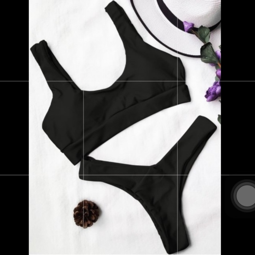 Zaful U neck bralette thong bikini